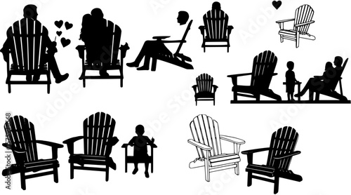 Couple sitting adirondack chair svg, Family sitting in adirondack chair svg