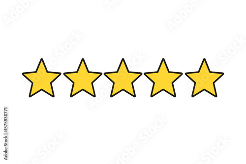 Five star quality rating icon. Customer review satisfaction symbol. Best feedback score for product or service. Excellent ranking vector illustration for app, web, ui design.
