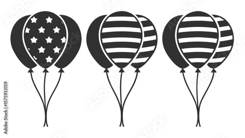 Star and striped balloons illustration stars stripes