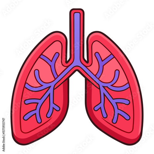 Stylized human lungs with branching airways human anatomy respiratory system