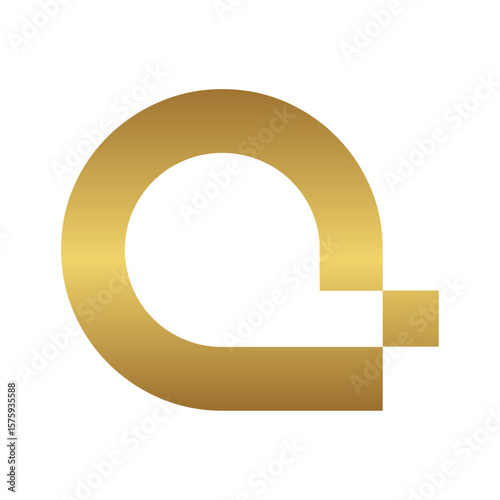 Elegant Golden Abstract Design: A striking abstract design, featuring a bold, intertwined golden element, symbolizing concepts of unity, luxury, and sophisticated simplicity.