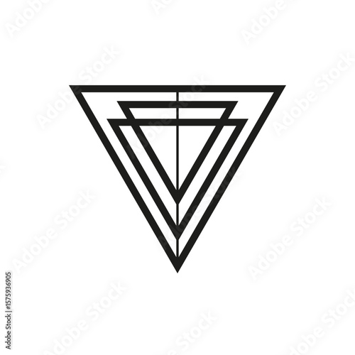 Free Download Geometric triangle logo icon. Triangle concept vector design with minimalistic linear style - GFXLoad