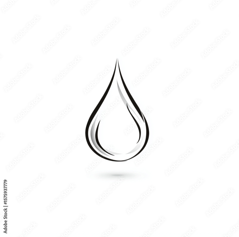 simple line art water droplet white background simple line art water droplet white background