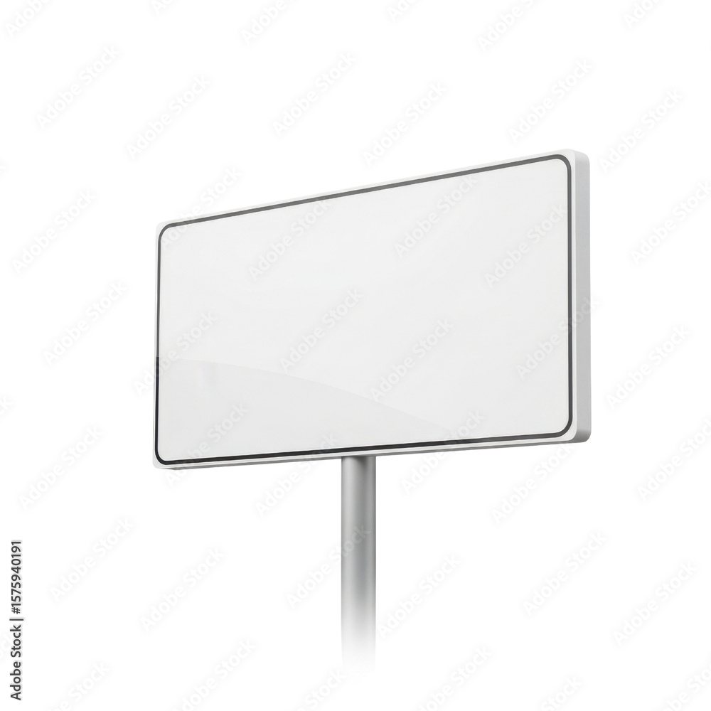 Fototapeta premium Blank rectangular sign for advertisement isolated PNG with Transparent Background