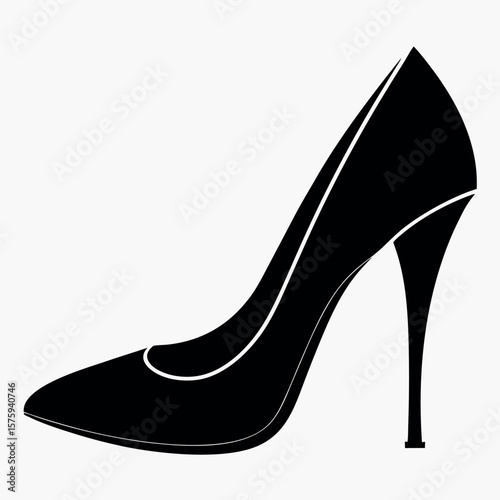 Elegant high heel shoe silhouette