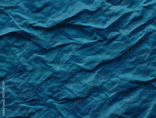 Wallpaper Mural Deep Teal Crumpled Fabric Texture Background Torontodigital.ca