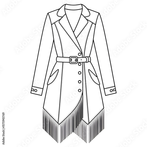 Illustration vector of a suede dress coloring page