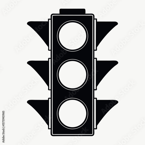 Traffic light icon silhouette