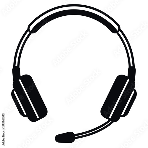 Headset with microphone silhouette