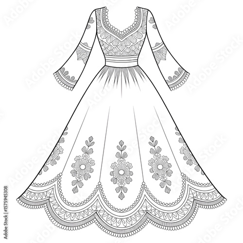 Lace dress illustration vector design