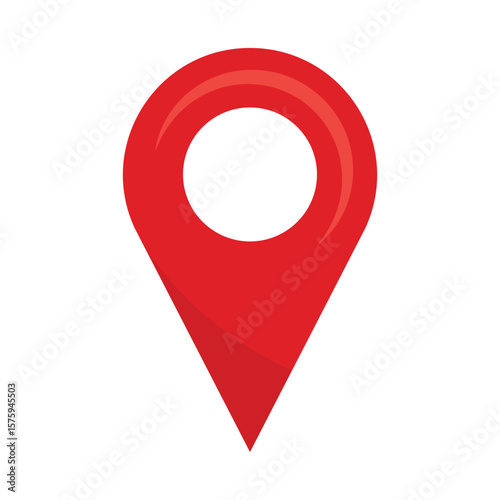 Red Location Pin Icon – GPS Map Marker Symbol for Navigation and Travel Apps