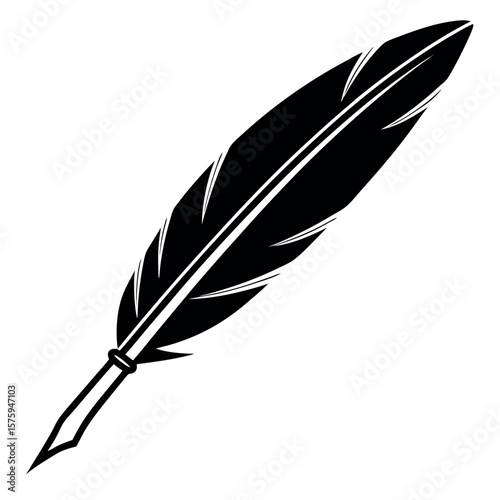 Classic quill pen writing tool silhouette