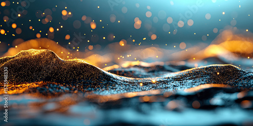 Shimmering gold glitter texture with soft glowing highlights 