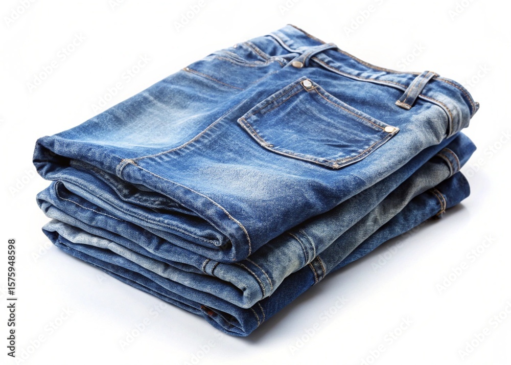 Cotton-made Jeans isolated on white background Cotton-made Jeans isolated on white background