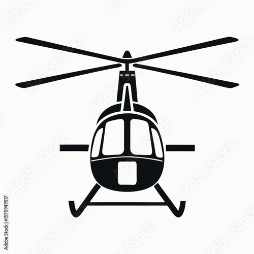 Helicopter front view silhouette