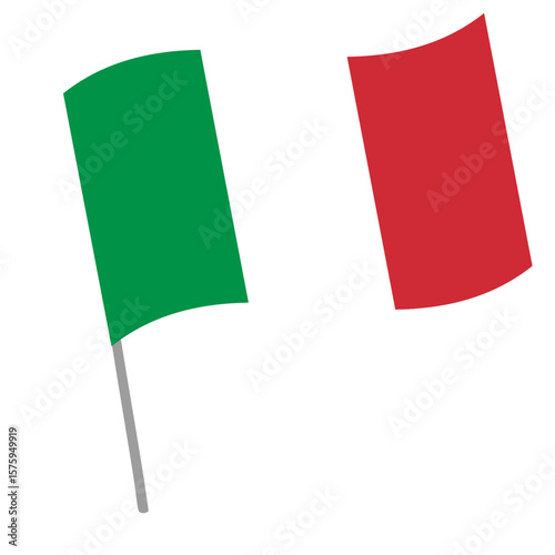 Italy national flag flutters with flagpole