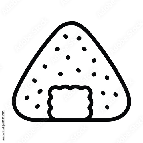Japanese rice ball lineout vector
