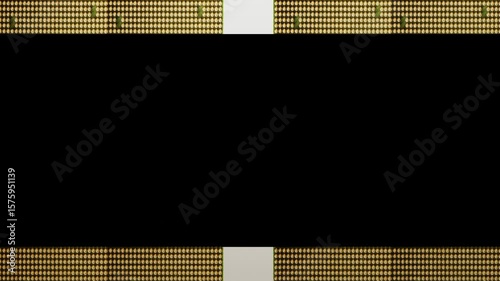 animated background moving stripes with cpu texture. black frame. 3d render looped animation