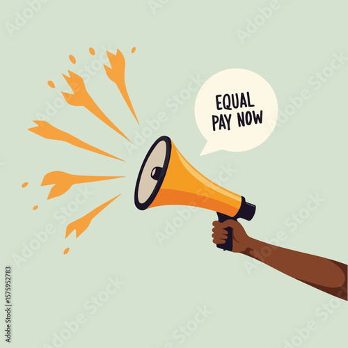 Solid color vector illustrations for International Equal Pay Day including equal pay signs, gender equality, salary charts, fair wage checklists, and social justice awareness symbols.
