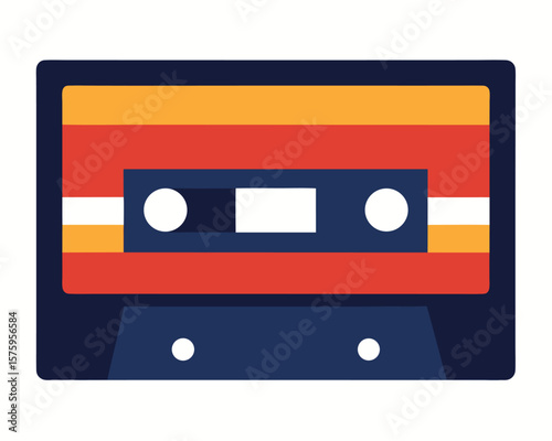 Retro Cassette Tape Vintage Audio Nostalgia, 80s Music Icon Ai Generated