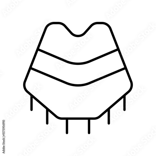 Western Poncho Icon Vector. Poncho Logo