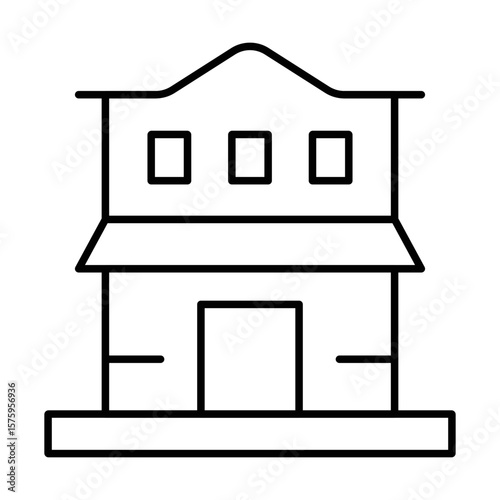 Western Saloon Building Icon Vector. Saloon Building Logo