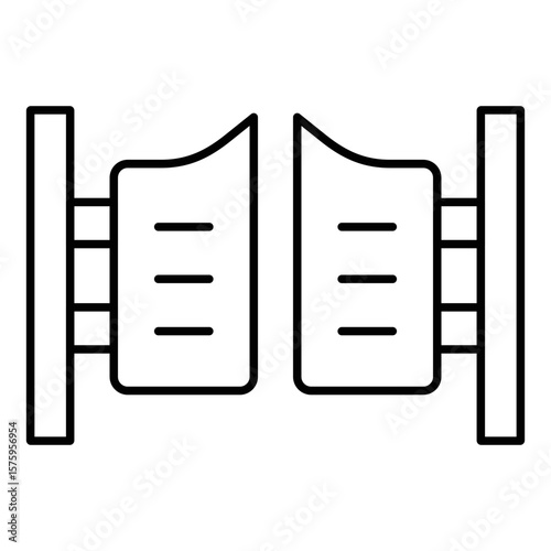 Western Saloon Doors Icon Vector. Saloon Doors Logo.