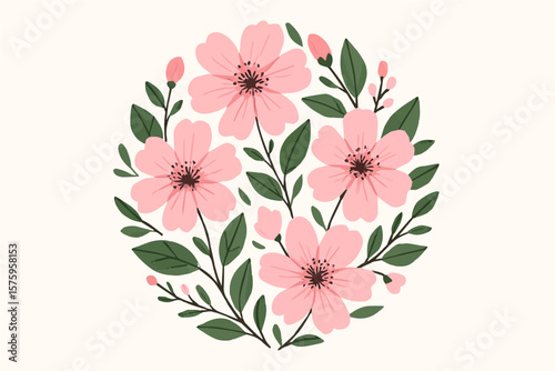 pink flower background vector illustration