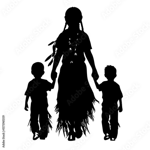 family silhouette vector