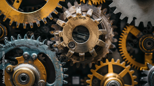 Screws of a working machine in motion, showing mechanical precision and industrial function.

