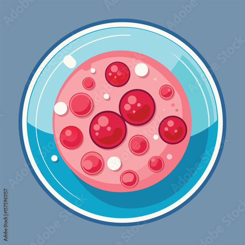 Medical Illustration of Leukemia Cells and Blood Components for Educational Purposes