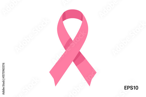 Pink ribbon breast cancer awareness symbol. Women's health care support. Hope and fight against disease. October campaign for charity. Medical vector illustration concept.