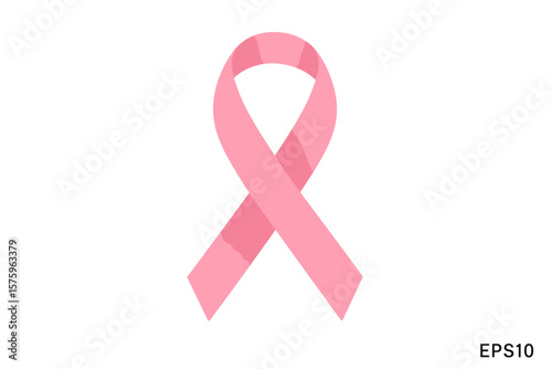 Pink ribbon of breast cancer awareness month campaign in october. Symbol of women health care support and hope. Medical vector illustration for charity and social solidarity.