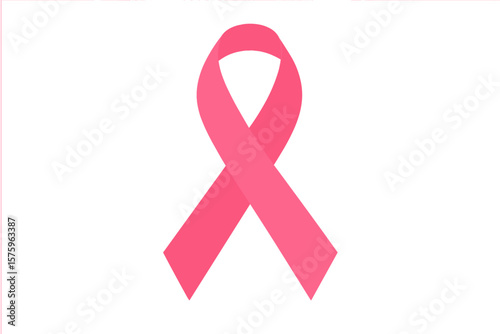 Pink ribbon for breast cancer awareness month campaign. Symbol of hope, support, solidarity for women's health. Medical vector illustration isolated on a white background.