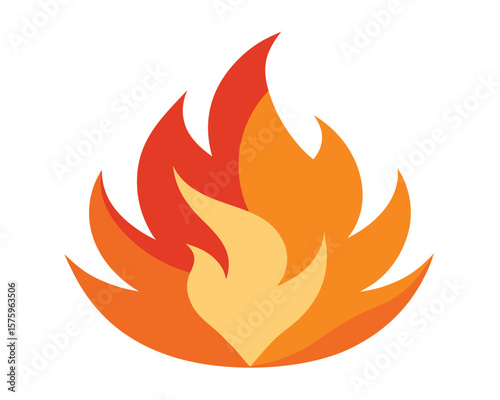 Fiery Flames Abstract Fire Illustration Design Ai Generated