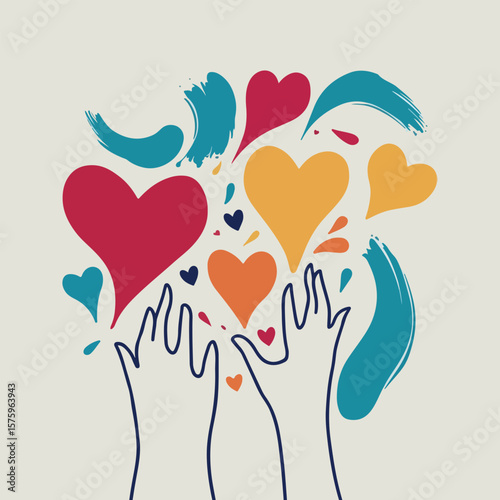 National Day of Arts in Care Homes vector set with symbolic art tools, abstract creativity, intergenerational sharing, and visual storytelling showing art’s impact on elderly wellbeing.