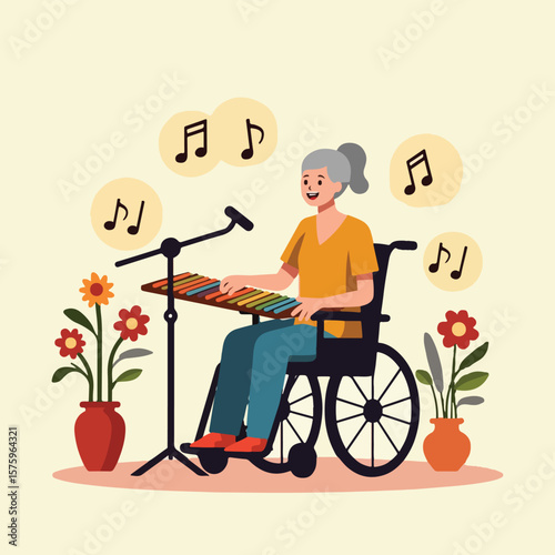 National Day of Arts in Care Homes vector set with symbolic art tools, abstract creativity, intergenerational sharing, and visual storytelling showing art’s impact on elderly wellbeing.