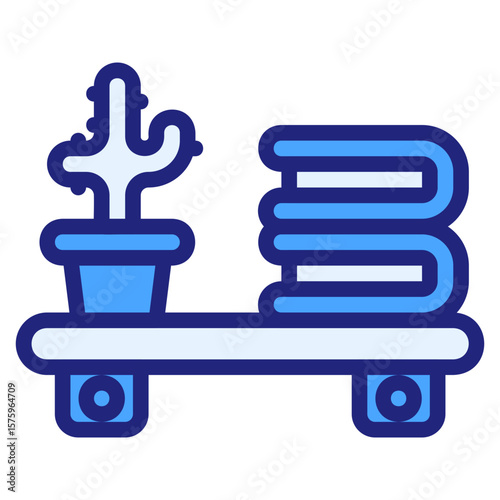 book shelf blue style icon
