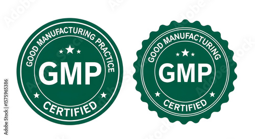 GMP Certified Seal Label | Round Stamp for Good Manufacturing Practice Compliance and Quality Assurance