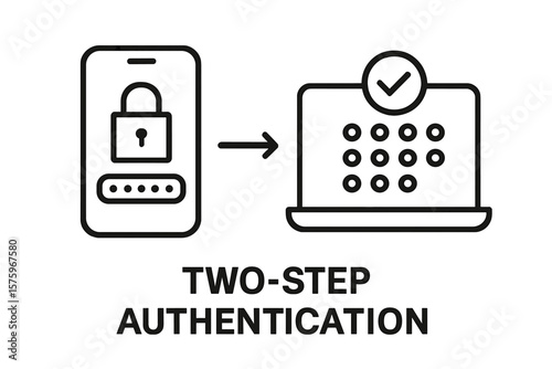 Two-Step Authentication Security Concept Vector Illustration, Digital Identity Protection, Mobile Verification, Multi-Factor Authentication, Password Safety Transparent Background