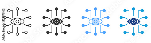 Monitoring Icon Set Multiple Style Collection