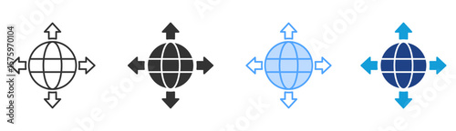 Scalability Icon Set Multiple Style Collection