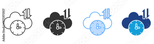 Latency Icon Set Multiple Style Collection