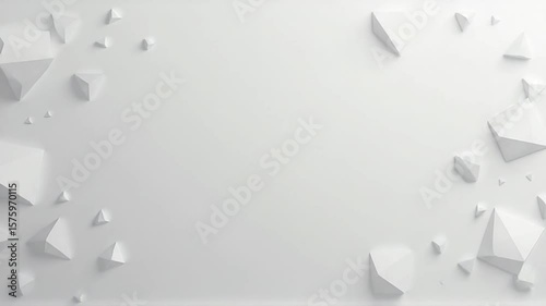 Abstract White Geometric Shapes: Dynamic Minimalist Motion Background