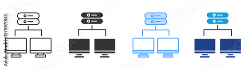Topology Icon Set Multiple Style Collection