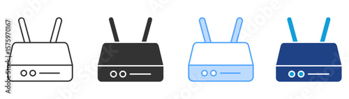 Router Icon Set Multiple Style Collection