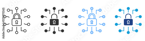 Encryption Icon Set Multiple Style Collection