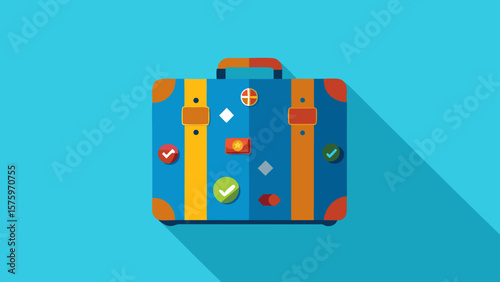 4 Minimal Suitcase With Colorful Travel Stickers