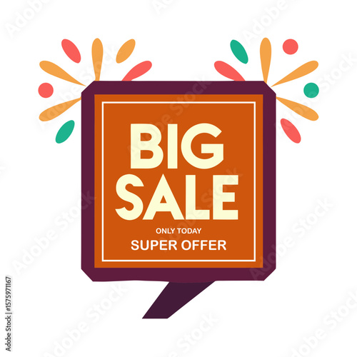 Vibrant Sale Banner With Fireworks big sale super offer