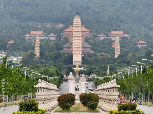 The Three Pagodas of Chongsheng temple in Dali city, Yunnan, China